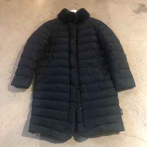 Weekend MaxMara Galosce Navy Faux-Fur-Trim Quilted Down Jacket